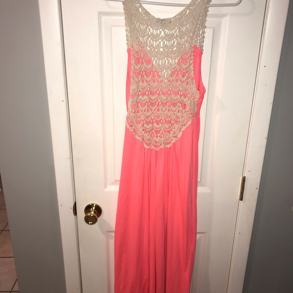 Hot pink maxi dress